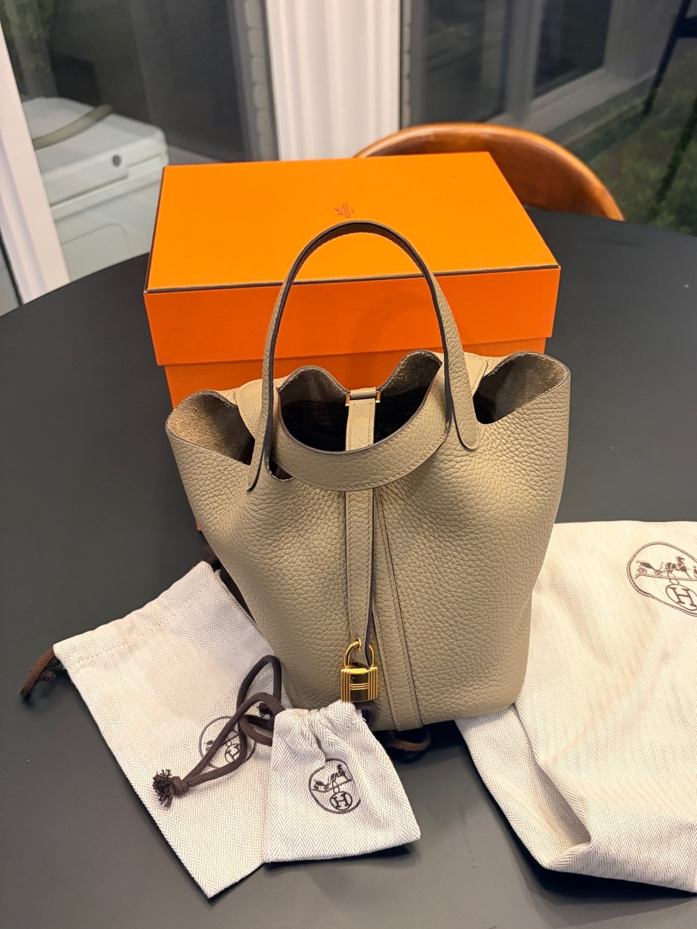 Full Set Like New! Beige Marfa Hermes Picotin 18